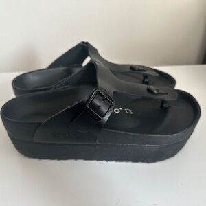 Birkenstock Papillio Gizeh Platform Black Size 37